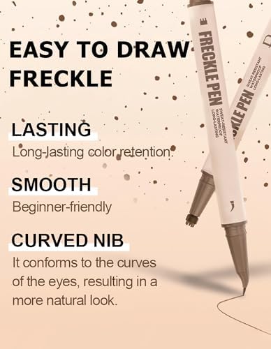 Jutqut Freckle Pen & Freckle Stamp – 2-in-1 Dual-Ended Faux Freckle Stamp Pen, Waterproof & Smudge-Proof Long-Lasting Freckle Pen, Curved Precision Tip for Natural Faux Freckles Makeup, #01 Natural Coffee — view 4