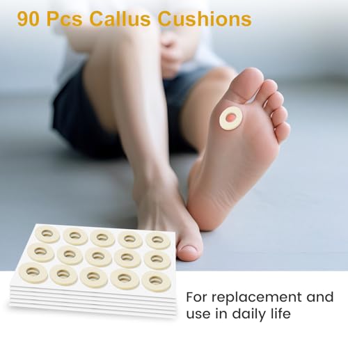 Image of 90 Pcs Corn Cushions for Toes and Feet, Oval Shapes Self-Stick Adhesive Latex Foam Pads, Corns, Blisters and Feet From Pressure and Friction, Callus Cushions for Foot Comfort and Pain Relief