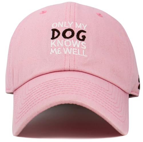 Image of KBETHOS Dog Cat Mom Dad Theme Womens Baseball Cap Distressed Vintage Unconstructed Embroidered Patch Hat