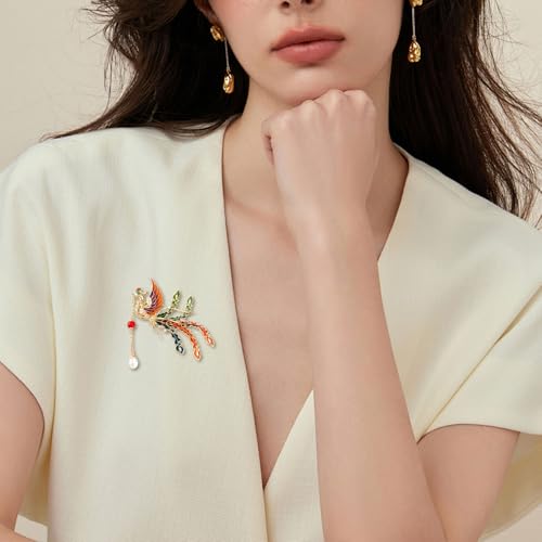 Broche de flores esmaltado para mujer con ramilletes de fiesta y diseños de animales 4