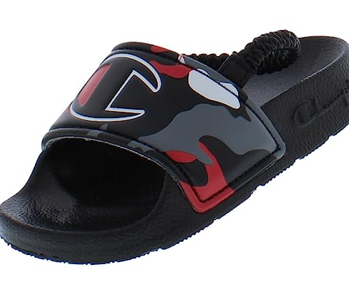 Champion Ipo Camo Slide Infant/Toddler Shoes Size 10, Color: Black/Red2