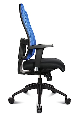 Topstar LT20BTW506 Silla giratoria de Oficina Señora Sitness Deluxe Incluyendo Altura reposabrazos Regulables (Negro/Negro-Azul)