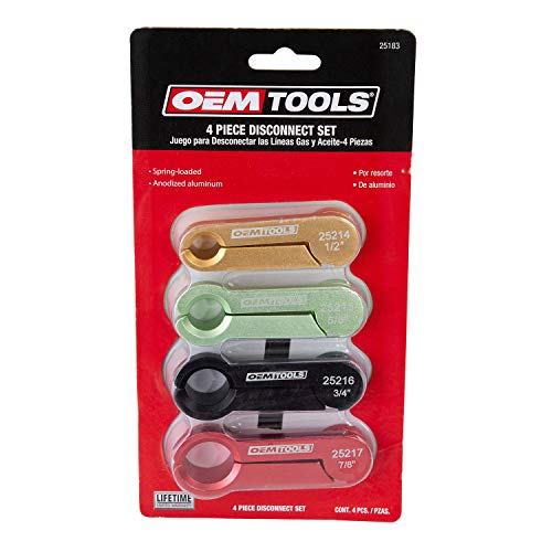 Image of OEMTOOLS 25183 4-Piece Aluminum Disconnect Set, Ideal for A /C, Fuel Lines, and Fuel Filters, Durable Anodized Aluminum Construction, Vehicle Maintenance Tools