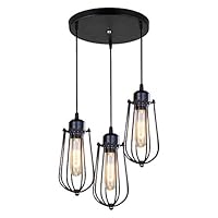 Artistico lampadario a gabbia per uccelli in ferro battuto nero • Illuminazione Italia