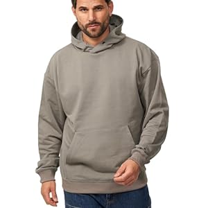 Herren Oversize Hoodie Kapuzenpullover Einfarbig Basic Pullover Kapuzen-Sweatshirt Für Männer