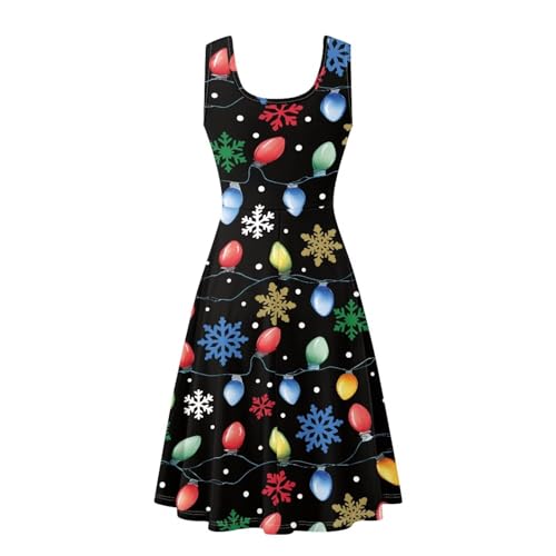 Image of Dreaweet Casual Sleeveless Dresses for Women Girls, Round Neck Tank Dresses with Pockets Summer Sundress Size XS-4XL