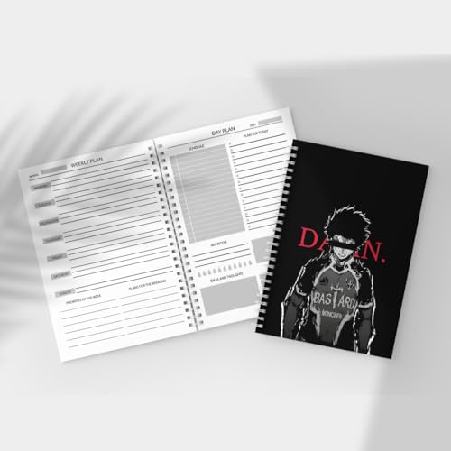 Image of Zenithink Daily Planner Undated KIT with 3 Bookmarks | 60+Stickers - 350gsm A5 Size Hard Bound, 80 GSM - 164 pages | Day | Weekly | Monthly Pages (Motivational BlueLock - Daily Planner Get Things Done) | 4 Months
