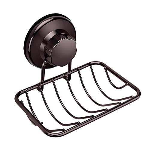 Ipegtop Super Powerful Vacuum Suction Cup Shower Soap Dish - Strong Rustproof Stainless Steel Soap Saver Sponge Holder For Bathroom & Kitchen Sink, Bronze #TOP1