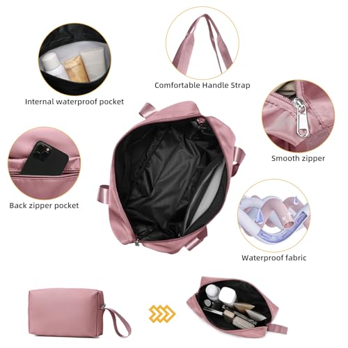 Image of LARVENDER Luggage Sets 3 Piece with Duffel Bag Hardside PP Carry On Suitcase with 360 Spinner Wheels TSA Lock Luggage Sets for Women, Pink