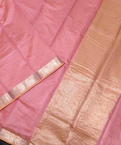 Image of Women's Pure Cotton Banarasi Silk Saree With Unstitched Blouse Piece