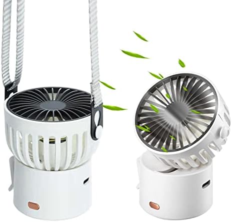 NeasupLife Mini Fan Portable Small Fan Personal Desk Fan USB Rechargeable Battery Powered Fan Hand Neck Fan 3 Speed 45° Adjustment Table Fan for Girls Boys Women Gift Outdoor Travel Working