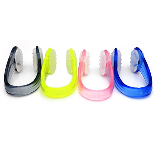 BRBD 4 Sets Anti-Slip Swimming Nose Clip with Box Package for Adults (Multi-Color)