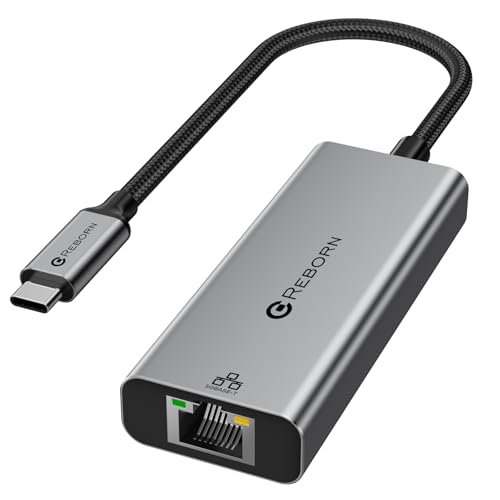 Adaptador USB C a Ethernet 5G Reborn con velocidad de transferencia de cinco gigabits