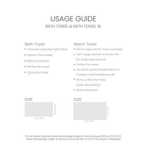 Image of HABER Bath Towel Cotton, Ultra Soft & Highly Absorbent, Quick Dry Lightweight Luxury Towel for Bathroom, Spa & Travel-Beige (Pack of 1, Large Size 76x 152cm, Summer Friendly, Fast Drying)