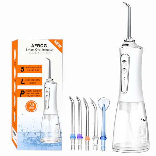 Irrigateur dentaire sans fil AFROG étanche IPX7 avec batterie haute capacité pour soin buccal