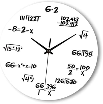Creative Mathematical Formula Wall Clock in White Office Wall Clock for Classroom Home Decor Teacher Unique Math Equation Design for Students and Professionals