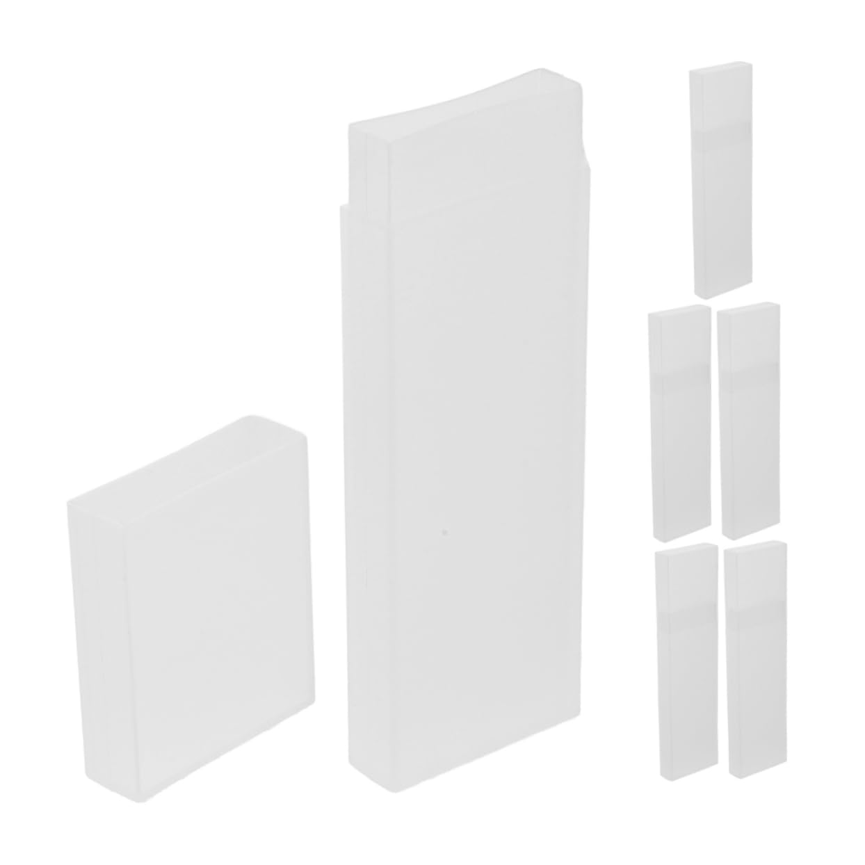 Baluue Portable Tongue Scraper Storage Box Set 6pcs Plastic Travel Tongue Scraper Containers Secure Closure Organized