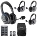 Eartec UL4D UltraLITE Full Duplex Wireless Intercom 2 Way Communication System for 4 Users - 1 ULDM Dual-Ear Master Headset and 3-Pack of ULDR Dual Ear Remote Headsets