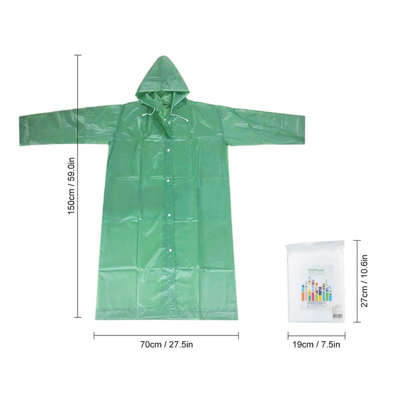 Image of AUGEN By Visions India Women EVA Waterproof Transparent Rain Coat Hooded Outdoor Water Resistant Portable Raincoat Suit for Unisex EVA Rain Coat (Free Size)