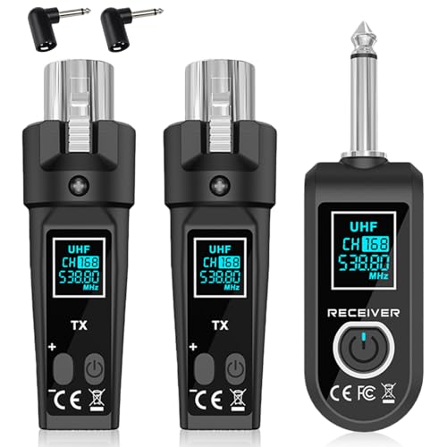 Émetteur récepteur de microphone XLR sans fil, 2,4 GHz, 1 à 2 UHF, émetteur/récepteur sans fil pour microphones dynamiques et à condensateur, table de...