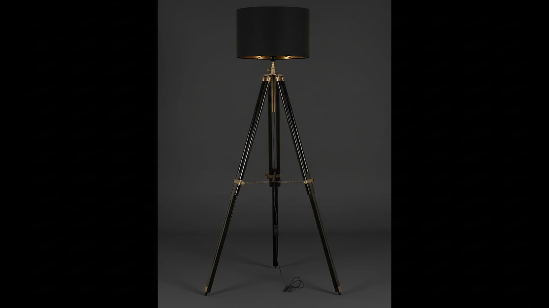 Lampadaires sur trépied pour salon, milieu du siècle moderne pour chambre à coucher, design réglable, lampe pour bureau avec finition noire