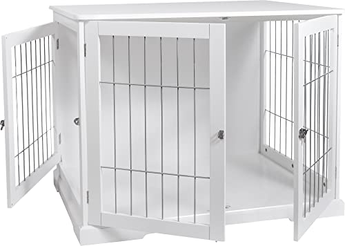 Trixie Pet Home End Table, Indoor Kennel, Furniture Style Crate, White, Medium (39755) #TOP4