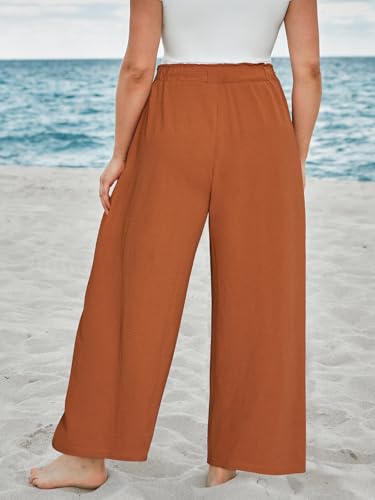 CUPSHE Women's Plus Size Wide Leg Pants Loose Trousers Straight Lounge Pockets Elastic Waist Palazzo Pants2