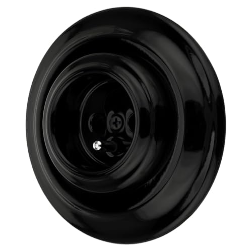 Prise murale encastrée en porcelaine rétro, tout-en-un, série PR1 noir, type E français