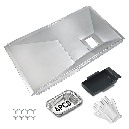 Universal Grease Tray with Catch Pan Replacement for Nexgrill 720-0830H 720-0888S 720-0888N Adjustable Drip Pan for 3/4/5/6 Burner BBQ Grill Pan for Charbroil Dyna Glo Expert BHG Expert Gas Grill