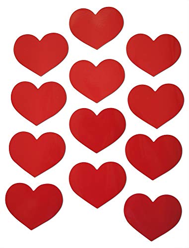 Set de 12 imanes de corazón rojo para refrigerador miniatura 1
