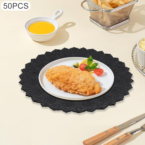 50 Platos Decorativos Redondos Plástico 13 Pulgadas miniatura 2