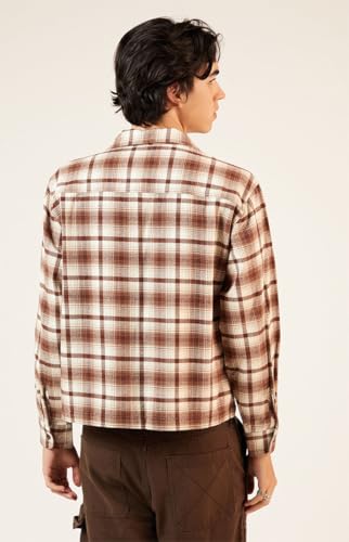 PacSun Men's Washed Cropped Camp Flannel Shirt2