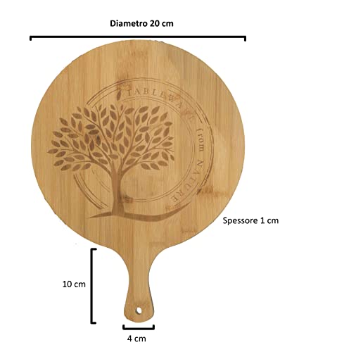 Miniatura 7 de Maqa 1pc Tabla De Cortar De Madera Redonda D 20-30 Cm, Tabla De Cortar De Aperitivo Redonda Con Asa, Tabla De Cortar De Pizza De Bambú 20 Cm