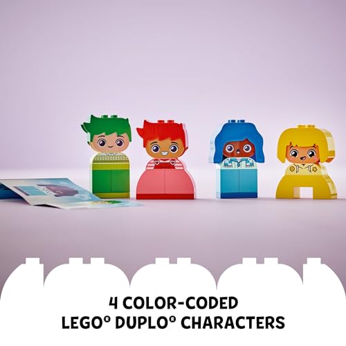Image of LEGO DUPLO My First Big Feelings & Emotions Interactive Toy, Colored Building Bricks and 4 Characters, Social and Emotional Play for Preschoolers, 1 Year Old and Up, 10415