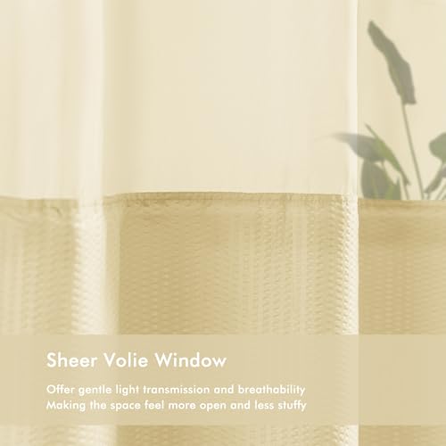 Mrs Awesome No Hook Shower Curtain with Snap-in Fabric Liner 71x74, Beige by Mrs Awesome - Used condition - Image 6