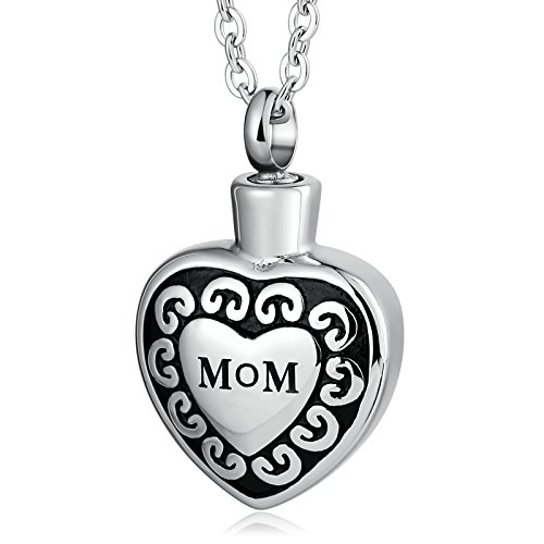 Daesar Colgante Collar Grabado Mom Colgante Cenizas Corazón Collar de Cenizas Collar...