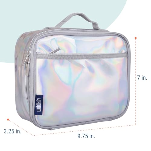 Wildkin Kids Insulated Lunch Box for Boys and Girls, Perfect Size for Packing Hot or Cold Snacks for School and Travel, Measures 9.75 x 7.5 x 3.25 Inches, Mom's Choice Award Winner (Holographic)