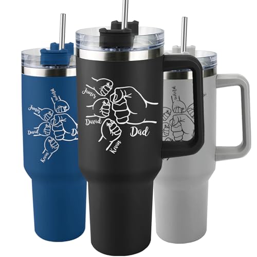 Elemtansy Custom Dad Tumbler with Kids Names