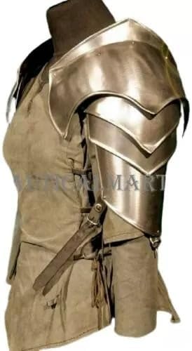 Medieval Pauldron Shoulder Armor for Women, Pair of Metal Shoulder Guards