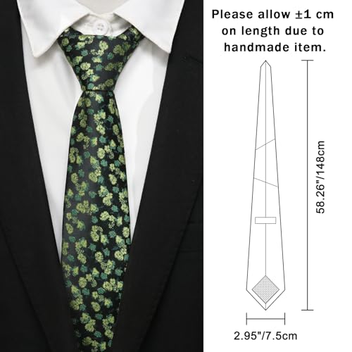 Image of Floral Ties for Men Satin Mens Tie Flower Printed Neck Tie Wedding Party Business