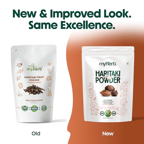 MYHERB 100% Natural Haritaki Powder || 227 Gm/0.5 Lbs || Terminalia Chebula || Ayurvedic Herb || Support Healthy Elimination || For Men & Women-