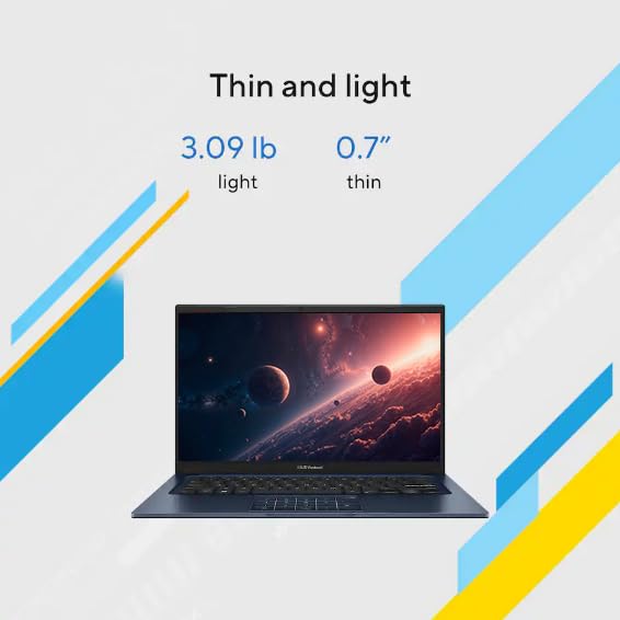 Image of ASUS Vivobook 14 inch FHD Business Laptop Computer, Windows 11 Laptop, Intel Core i3-1315U Processor, Camera Privacy Shutter, PLUSERA Earphones, Quiet Blue (Quiet Blue, 24GB RAM | 1TB SSD)