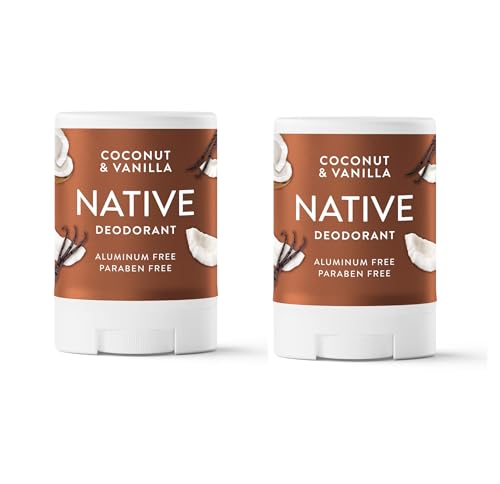 Native Deodorant Aluminum Free Coconut & Vanilla for Women and Men Travel Size 0.5oz (0.5 Ounce (Pack of 2)
