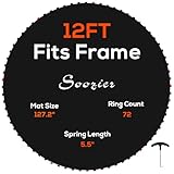 Soozier Trampoline Replacement Mat, Fits 12' Trampoline with 72 V Hooks, 5. 5' Springs, Trampoline Mat with...