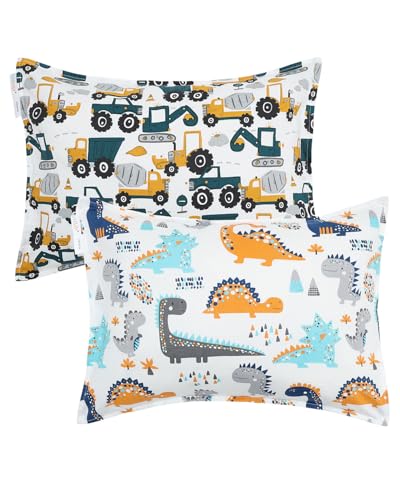 Image of ALVABABY Toddler Pillowcases 2 Pack Organic Cotton Kids Pillow Cover Fit 13"x 18" or 12"x16" Envelope for Girl Boy Travel