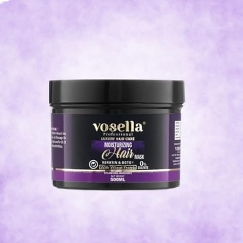 Image of Vosela Professional Keratin & Boto+ Moisturizing Shampoo 500ml Mask 500ml with wheat protein