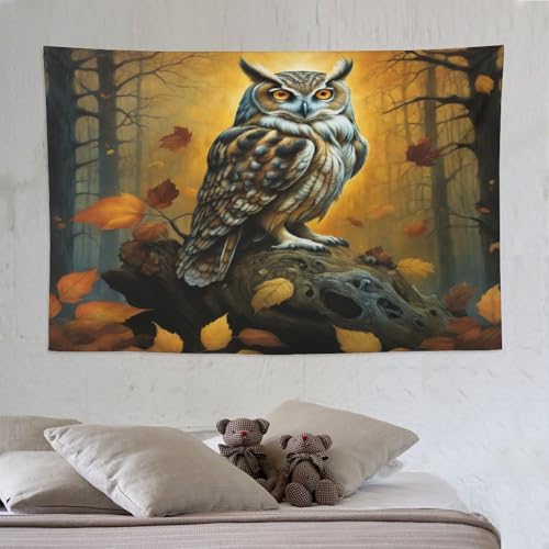 Tapisserie hibou pour masquer un mur nu grand tissu de décoration