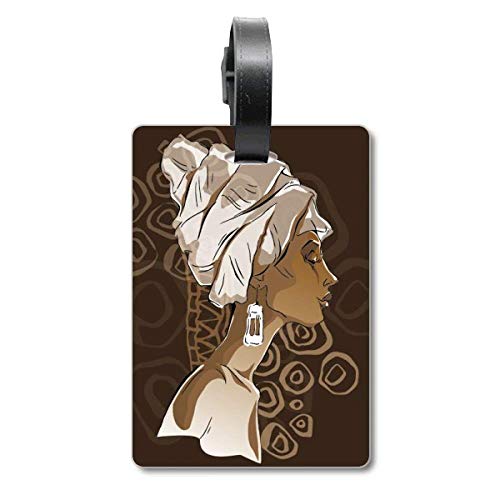 Étiquette d'identification femme africaine noire, accessoire bagage voyage
