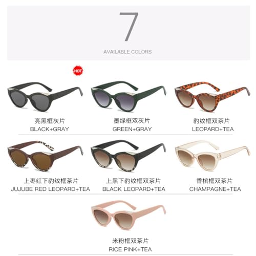 Lunettes de soleil œil de chat mixtes en acétate noir - 7