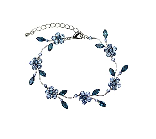 Image of Faship Gorgeous Rhinestone Crystal Floral Necklace Earrings Set